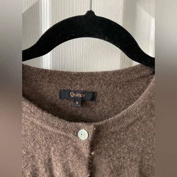 Brown Cashmere Cardigan Sweater - Picture 3 of 4